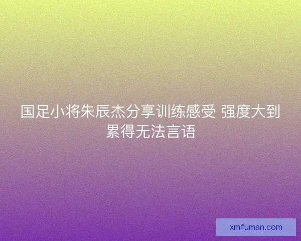 国足小将朱辰杰分享训练感受 强度大到累得无法言语