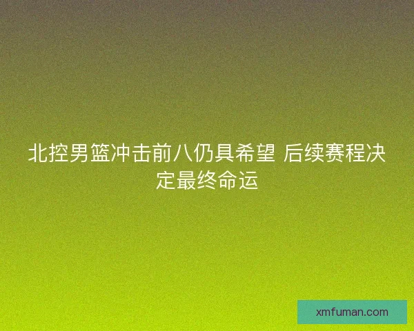 北控男篮冲击前八仍具希望 后续赛程决定最终命运