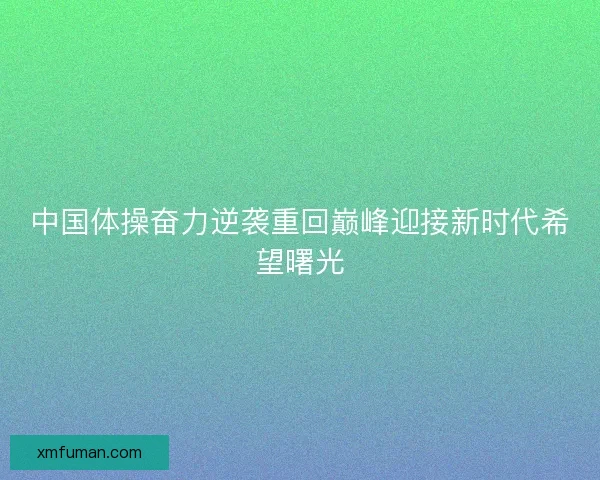 中国体操奋力逆袭重回巅峰迎接新时代希望曙光